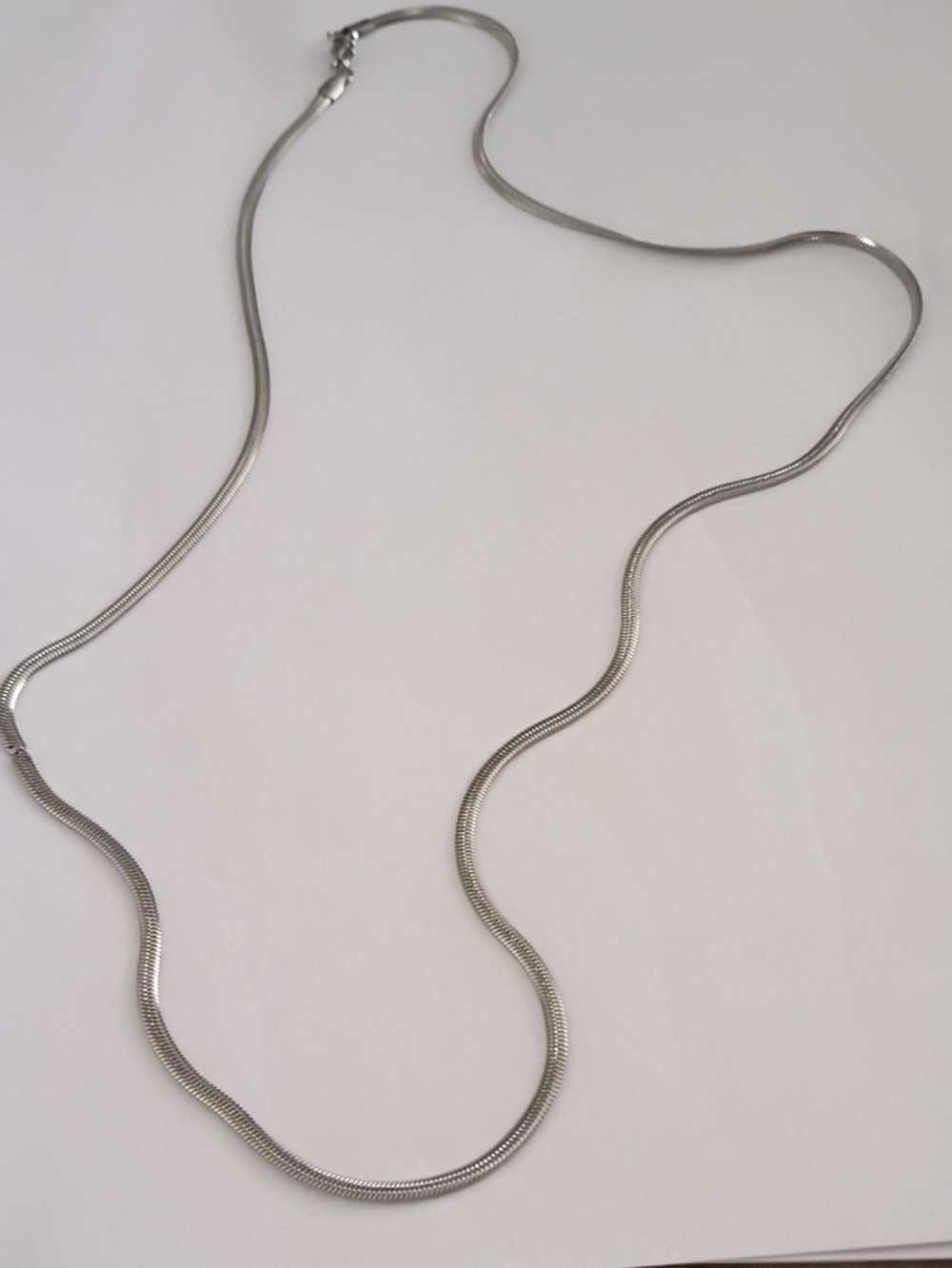 Silver Snake Chain Necklace - Silver